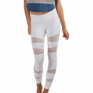 White mesh leggings